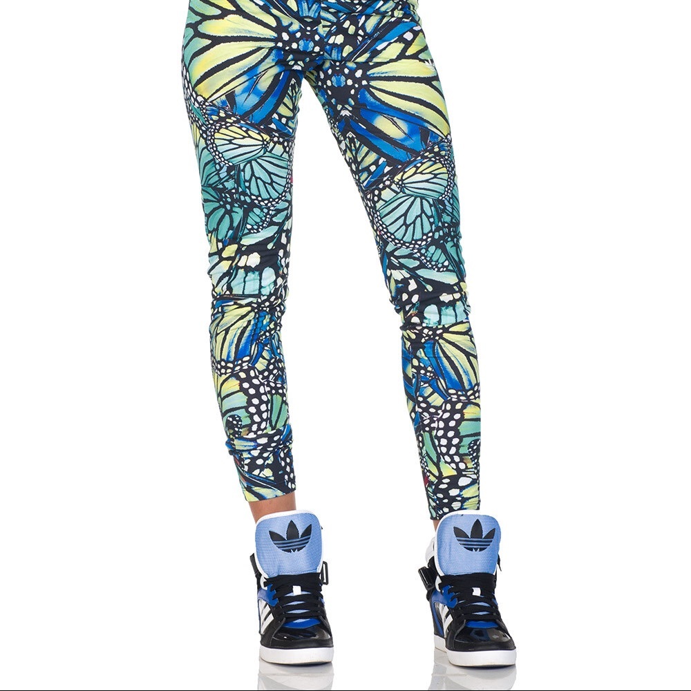 Large butterfly adidas leggings